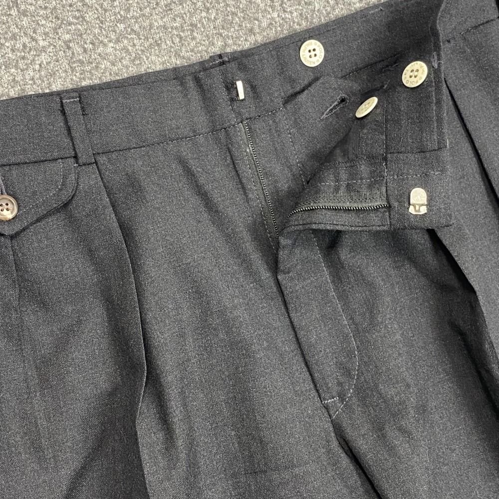 Vintage Polo Ralph Lauren Dalton Wool Trousers Mens 34 Gray Pleated Cuffed‎ USA - Picture 9 of 16